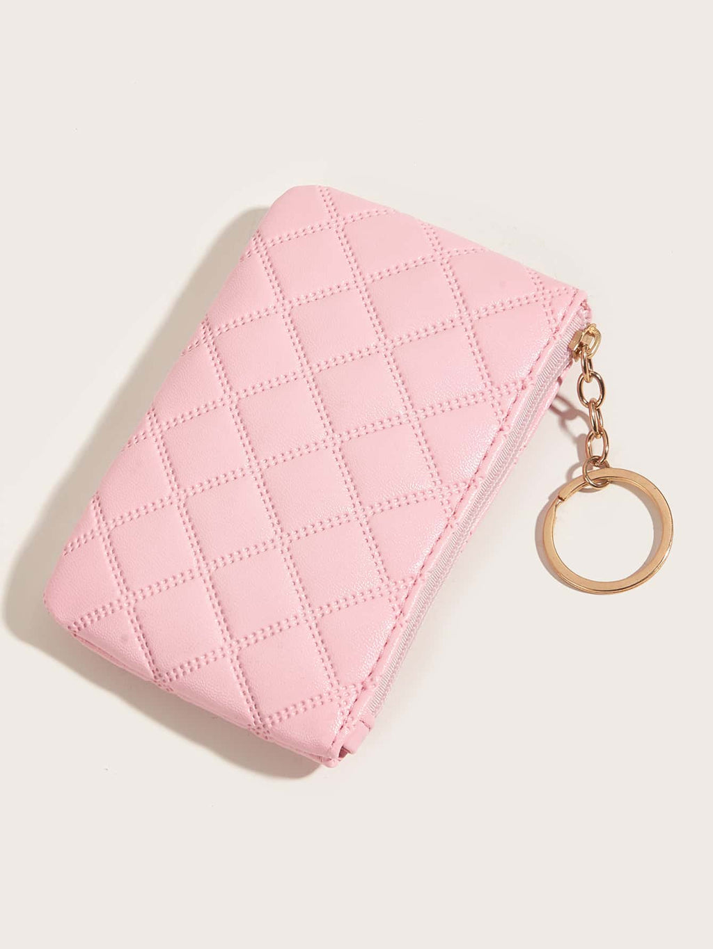 Women's Pressed Flower Solid Color Keychain Wallet Mini Coin Purse Casual Fashionable Cute Small Wallet Gift For Ladies Girls