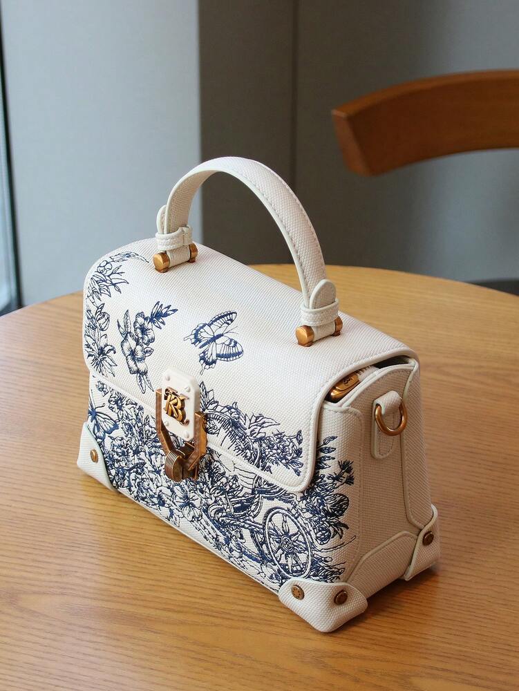Women's Luxury Embroidered Leather Small Square Bag White High-End Niche Design Elegant Handbag 2025 Fashion Shoulder Purse