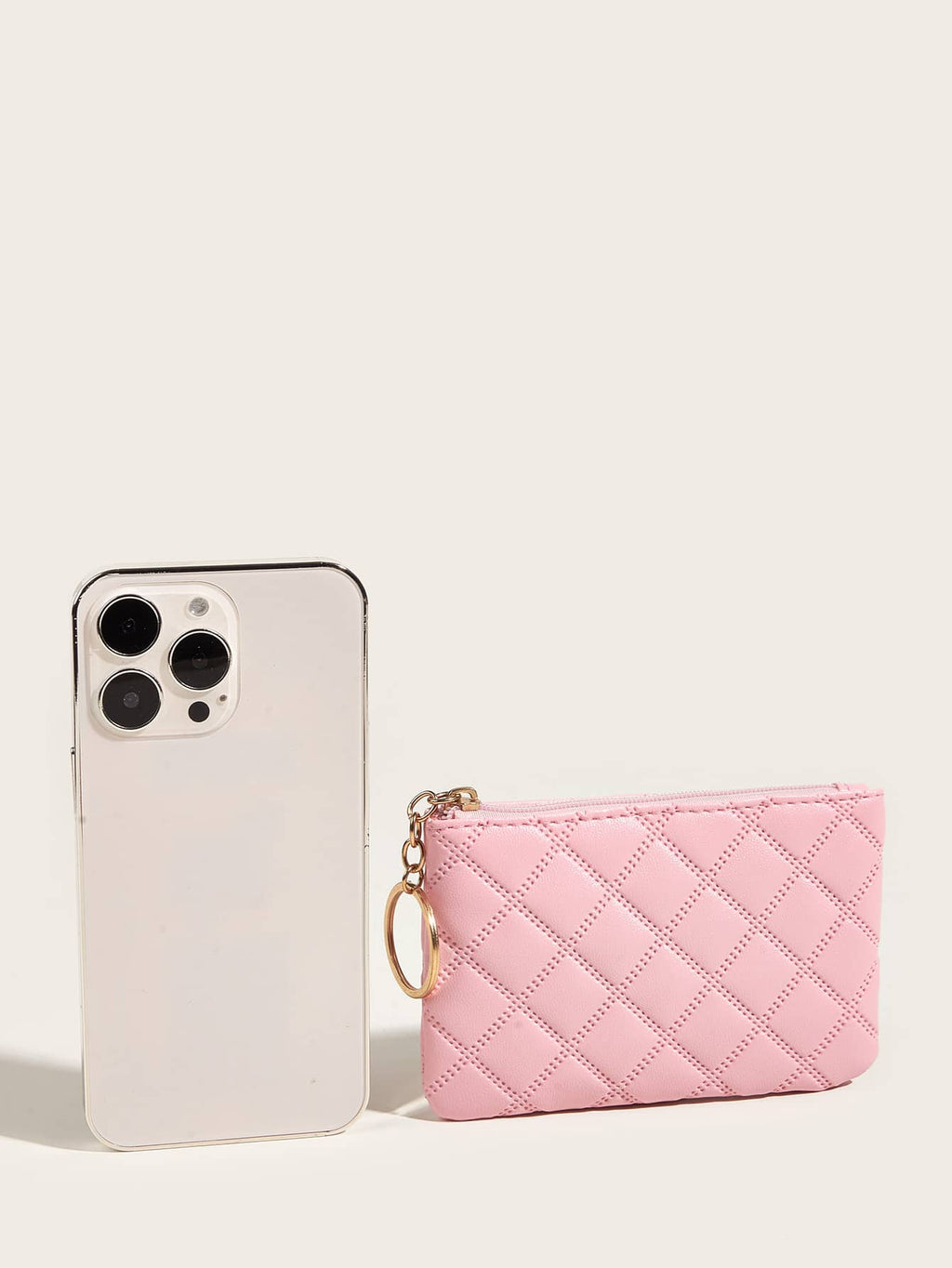 Women's Pressed Flower Solid Color Keychain Wallet Mini Coin Purse Casual Fashionable Cute Small Wallet Gift For Ladies Girls