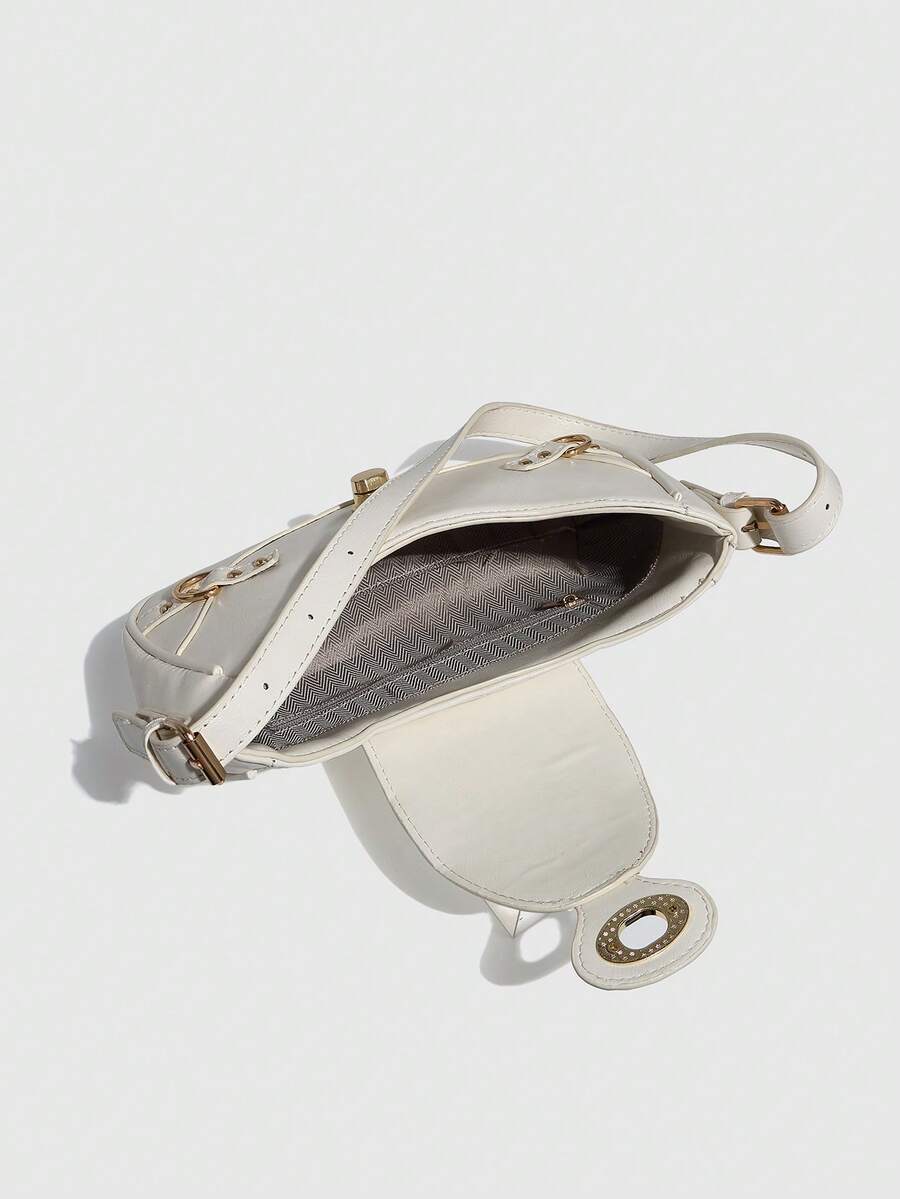 Women's Retro Underarm Shoulder Bag With Two Straps Colorblock Square Gothic Y2K Rock Style Festival Streetwear Fashion Purse