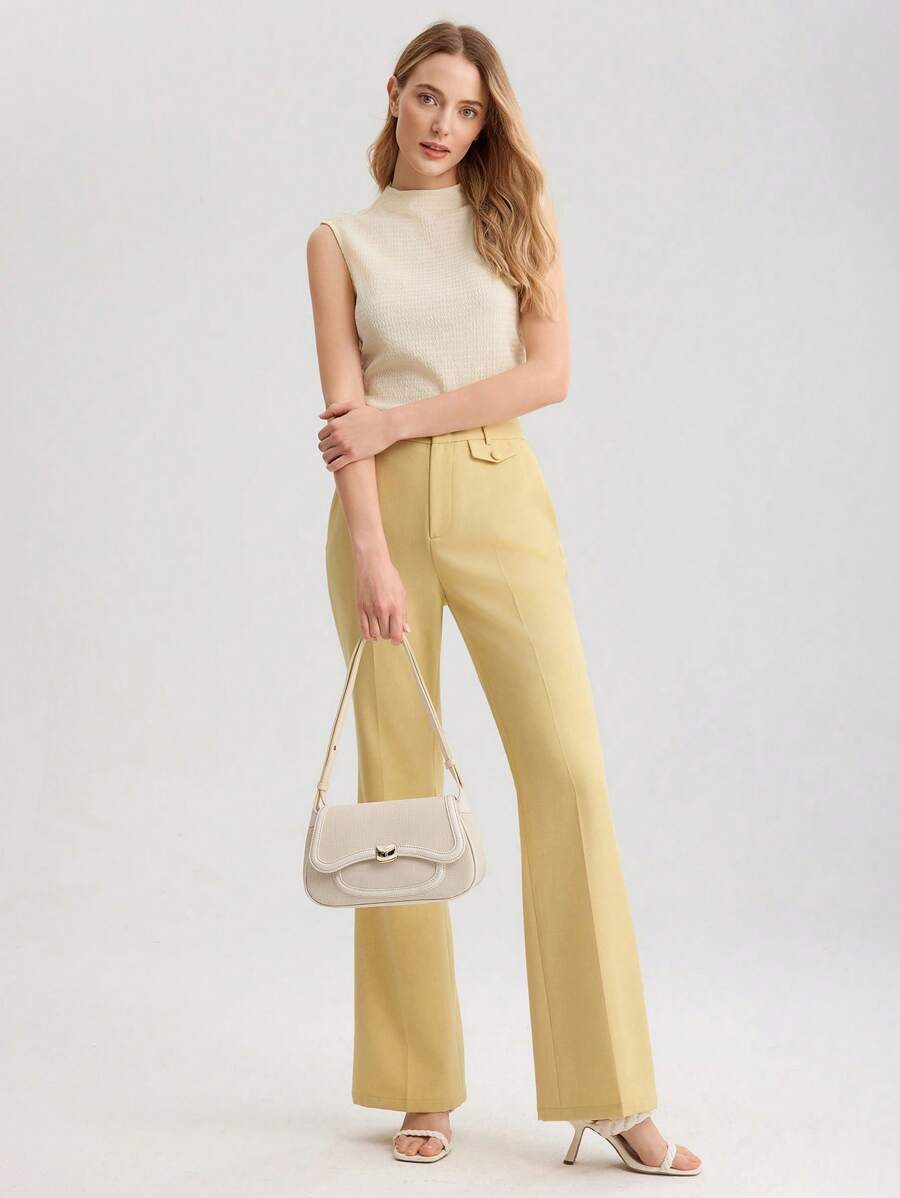 Women's Premium Color Block Trim Shoulder Bag MOTF Elegant Commuting Fashionable Daily Casual Work Crossbody Tote Handbag