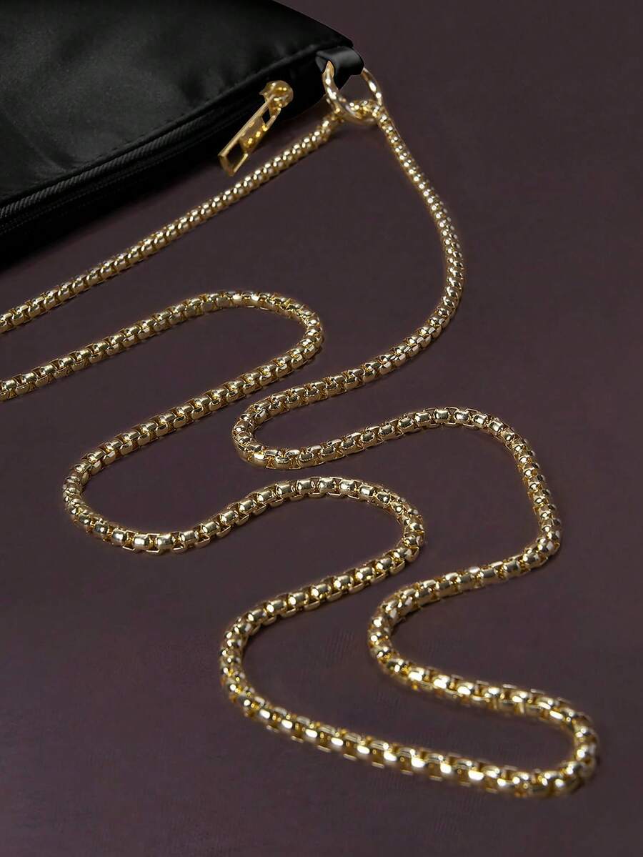 Women's Satin Ring Linked Square Bag Elegant Evening Clutch Glamorous Dinner Party Wedding Prom Bridal Banquet Fashion Purse