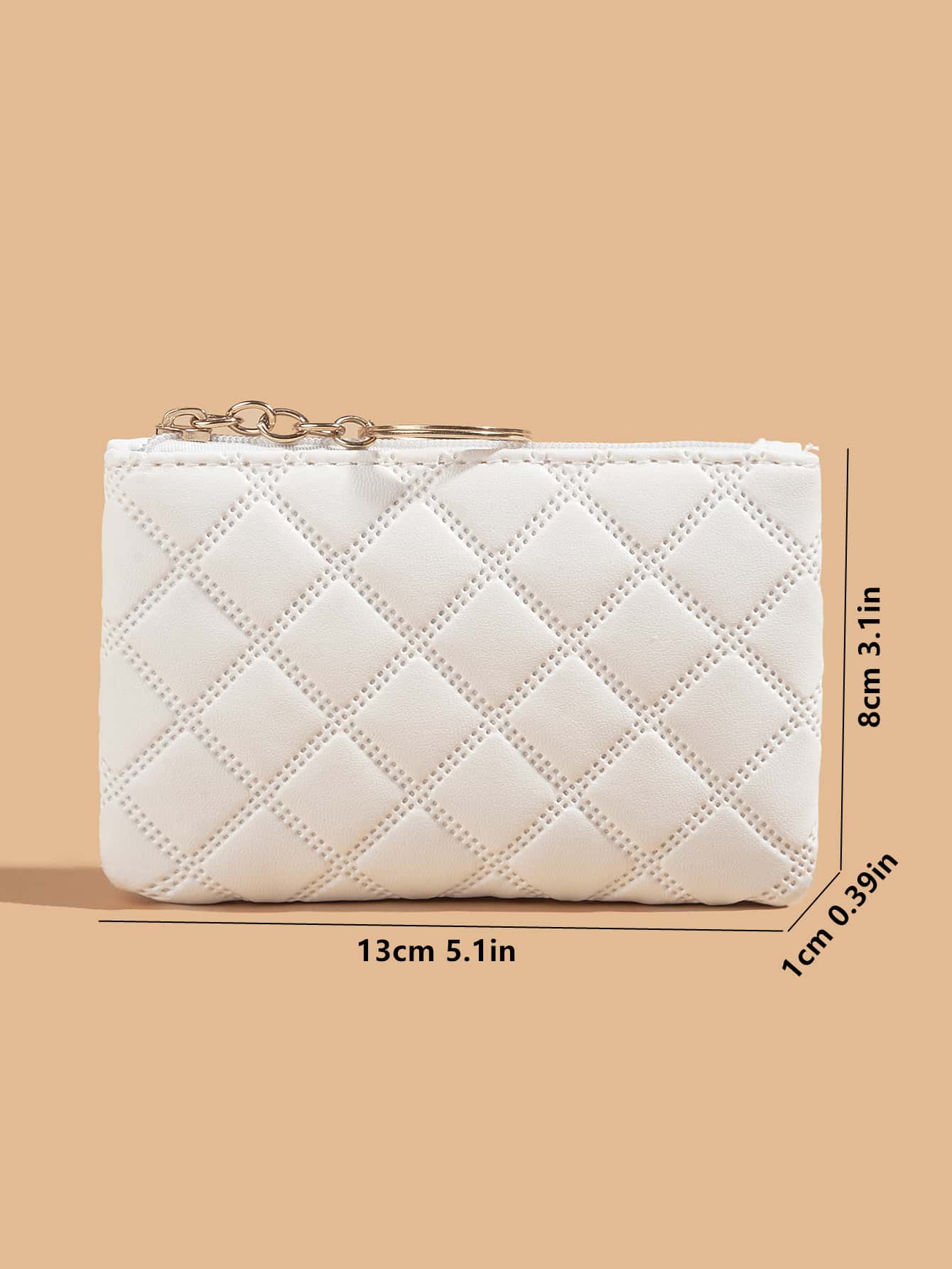 Women's Pressed Flower Solid Color Keychain Wallet Mini Coin Purse Casual Fashionable Cute Small Wallet Gift For Ladies Girls