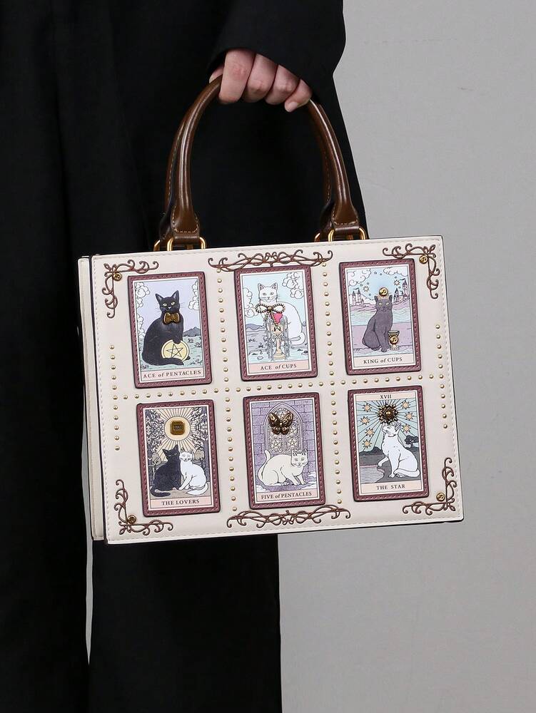 Women's Tarot Card Diamond Tote Bag Summer 2025 High-End Handmade Embroidery Beaded Large Capacity Shoulder Briefcase Satchel