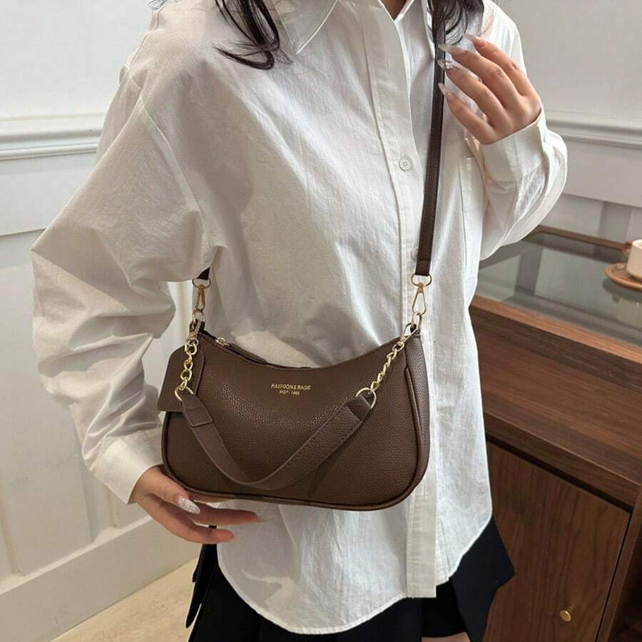 Women's Fashion Underarm Shoulder Bag 2025 New Textured Small Work Bag Elegant Minimalist Daily Commuting Handbag Casual Tote