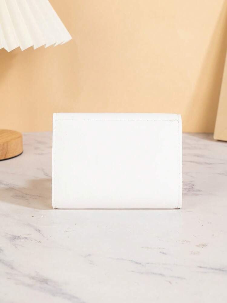 Women's Tri-Fold Short Wallet Minimalist Fashion Clutch Purse With Bow Decor Elegant Mini Wallet Cute Small Wallet For Women