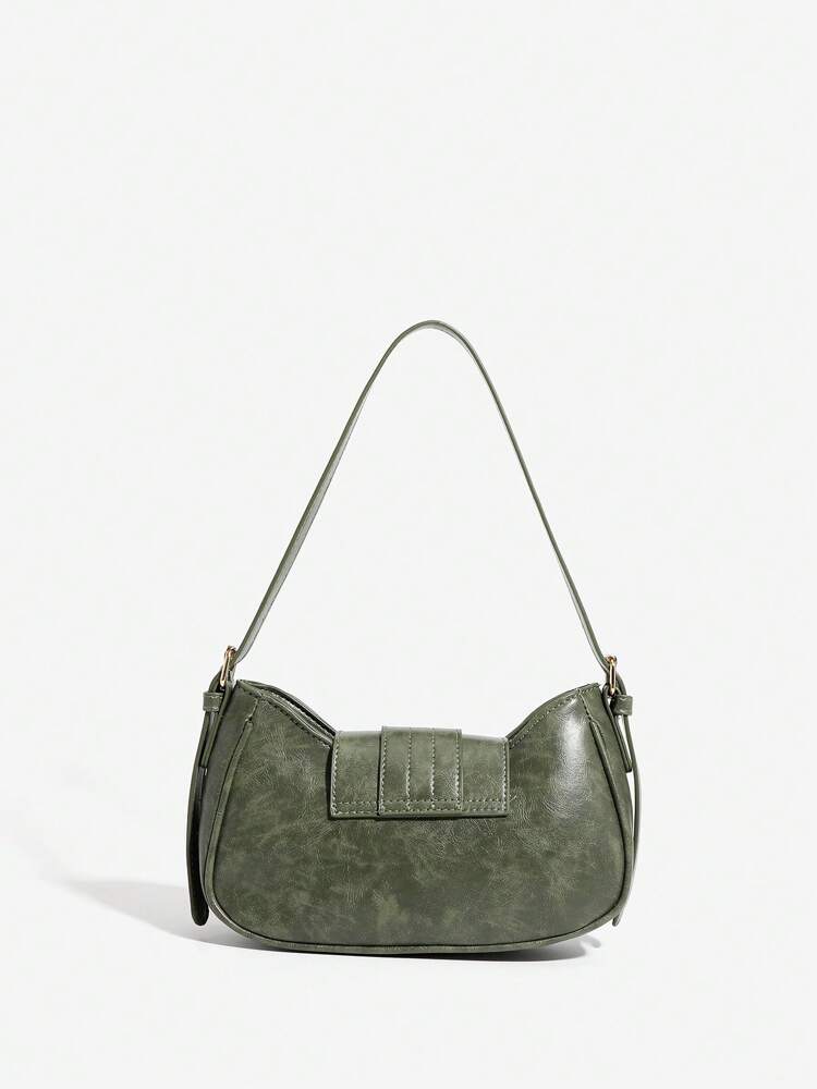 Women's Retro Underarm Shoulder Bag With Two Straps Colorblock Square Gothic Y2K Rock Style Festival Streetwear Fashion Purse