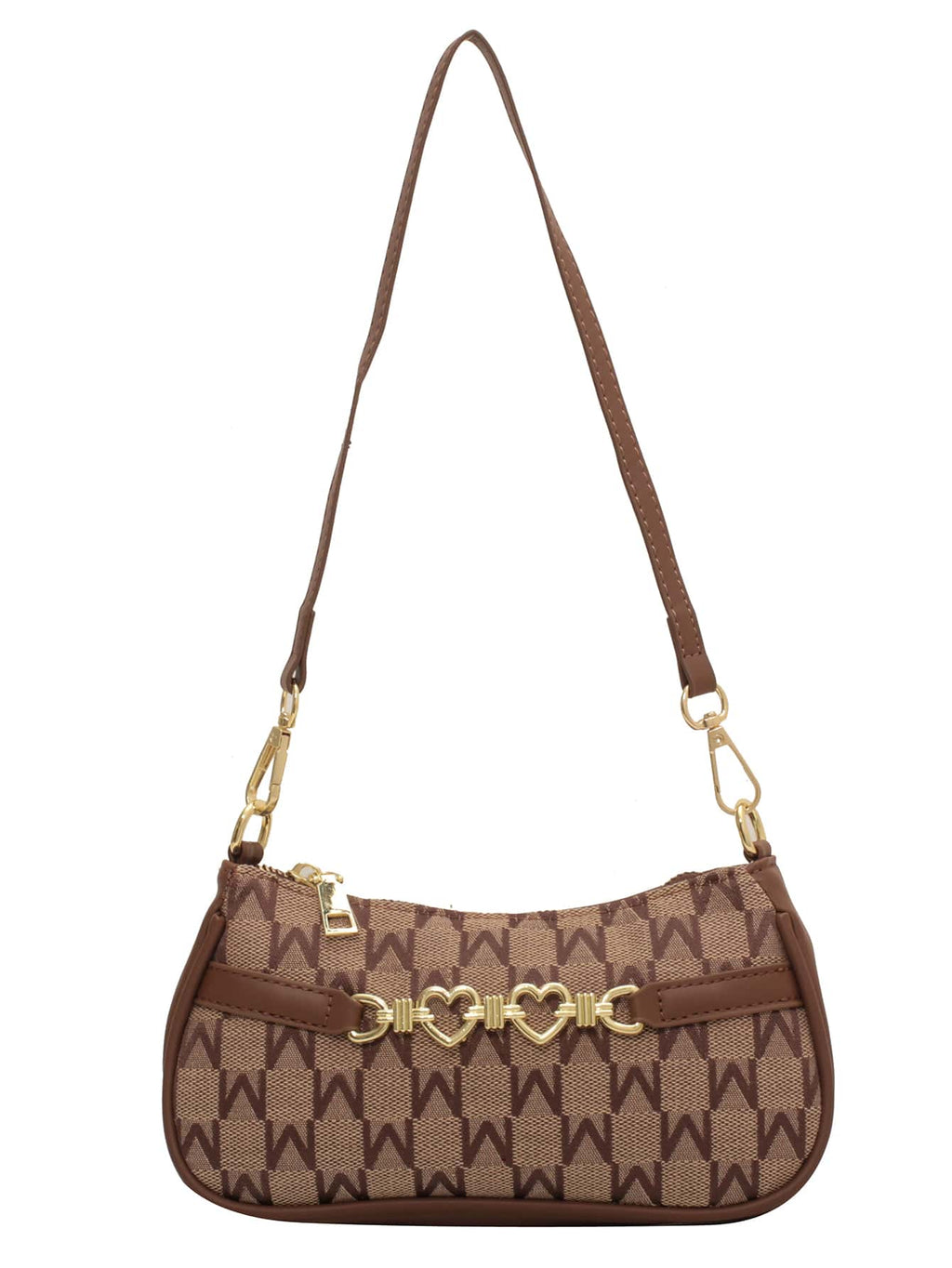 Women's Letter Graphic Heart Decor Zipper Bag Fashion Polyester Mini Shoulder Purse Casual Cute Daily Gift For Girls Ladies