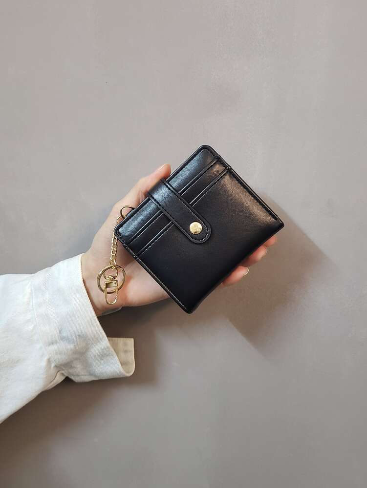 Women's PU Brown Pocket Wallet With ID Window Bi-Fold Leather Credit Card Holder Minimalist Fashion Business Gift Small Wallet