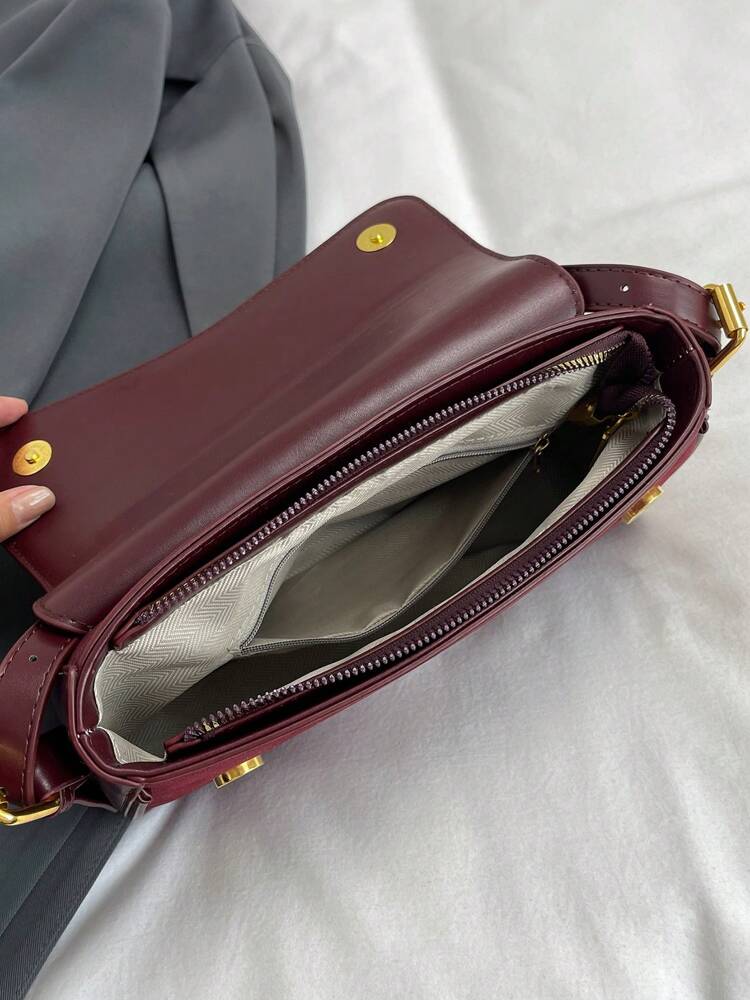 Women's Solid Color Matte Leather Backpack Shoulder Crossbody Saddle Bag Fashion Casual Daily Commuting Tote Small Rucksack