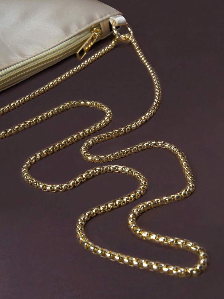 Women's Satin Ring Linked Square Bag Elegant Evening Clutch Glamorous Dinner Party Wedding Prom Bridal Banquet Fashion Purse