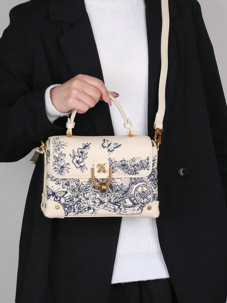 Women's Luxury Embroidered Leather Small Square Bag White High-End Niche Design Elegant Handbag 2025 Fashion Shoulder Purse