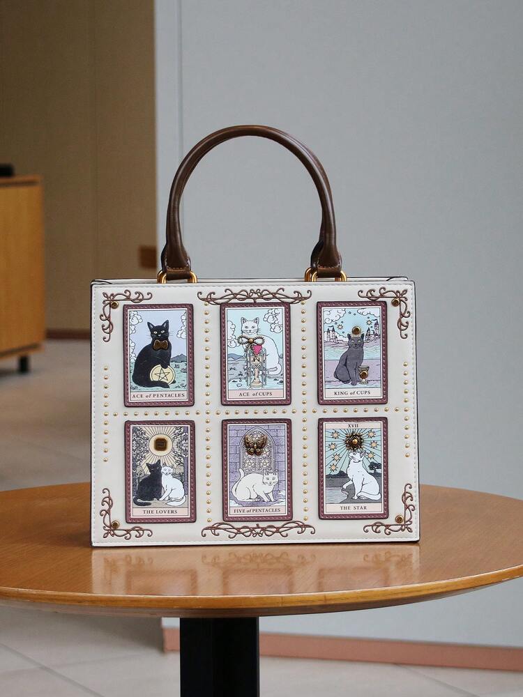 Women's Tarot Card Diamond Tote Bag Summer 2025 High-End Handmade Embroidery Beaded Large Capacity Shoulder Briefcase Satchel