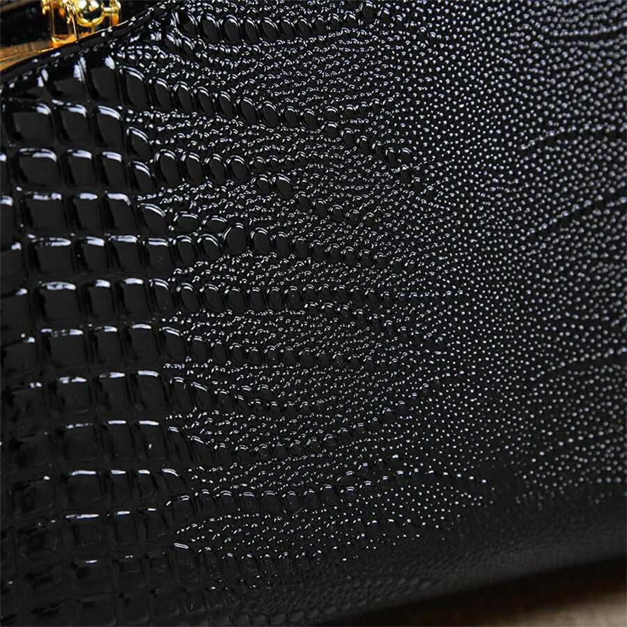 Women's Elegant Cloud Pattern Crocodile Design Handbag Vintage Shoulder Crossbody Bag Fashion Casual Tote Purse For Ladies